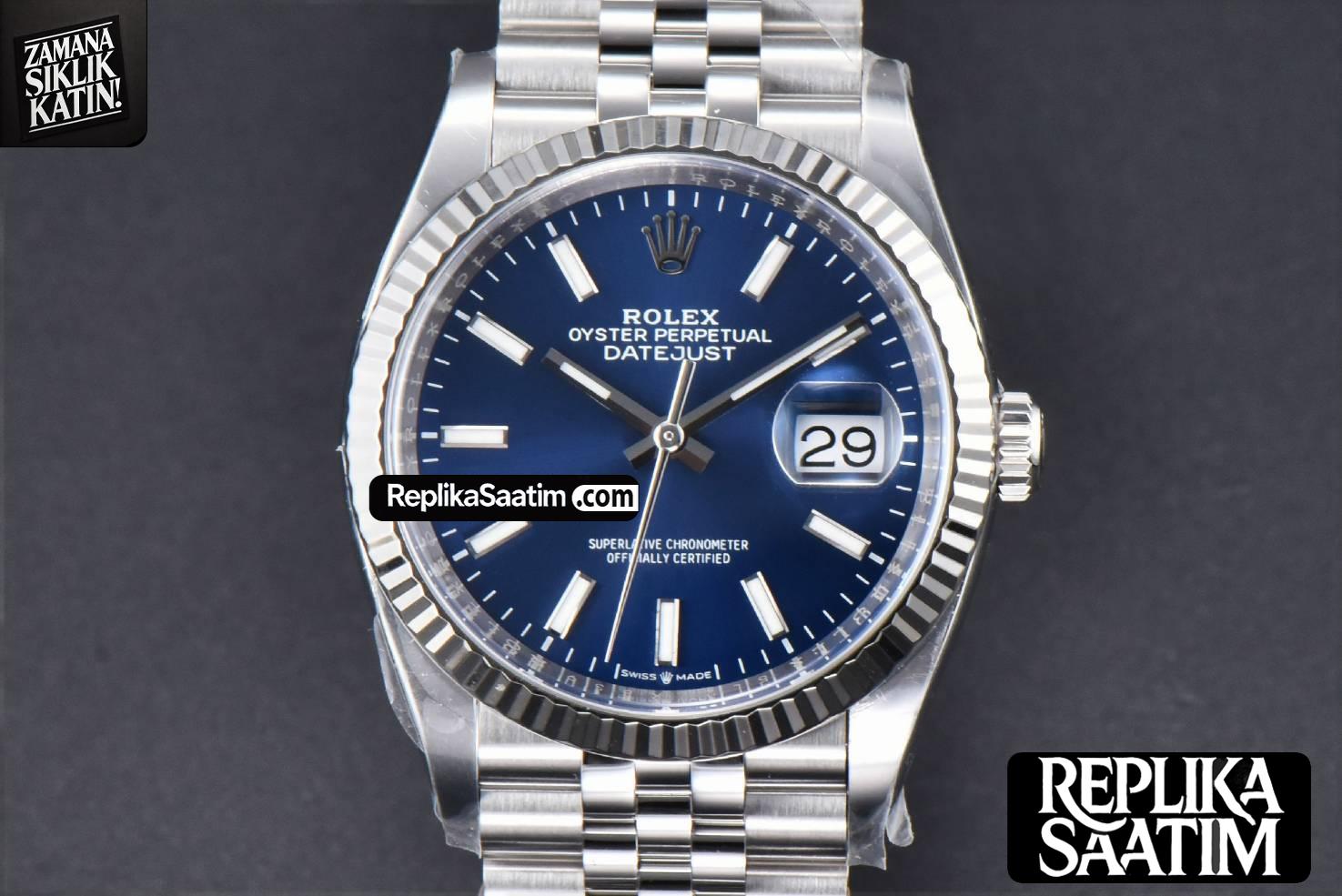 DateJust 36MM 126234 Clean CF Blue Dial Jubilee Bracelet VR3235 -01