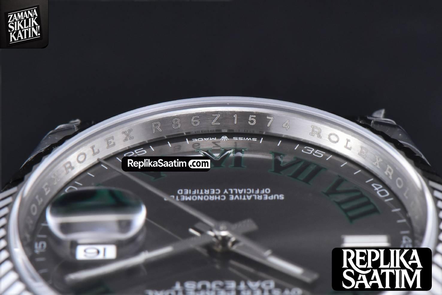 DateJust 36MM 126234 VSF Wimbledon Gray Dial Green Marker Jubilee Bracelet VS3235 -12
