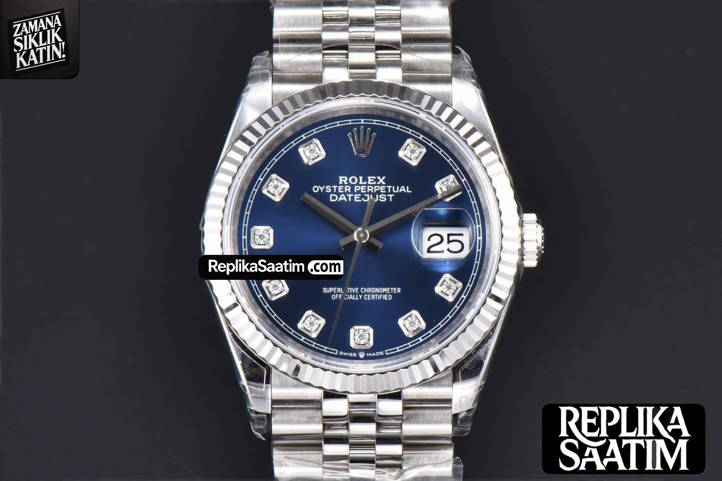 DateJust 36MM 904L VSF Blue Dial Diamond Marker Jubilee VS3235 -01