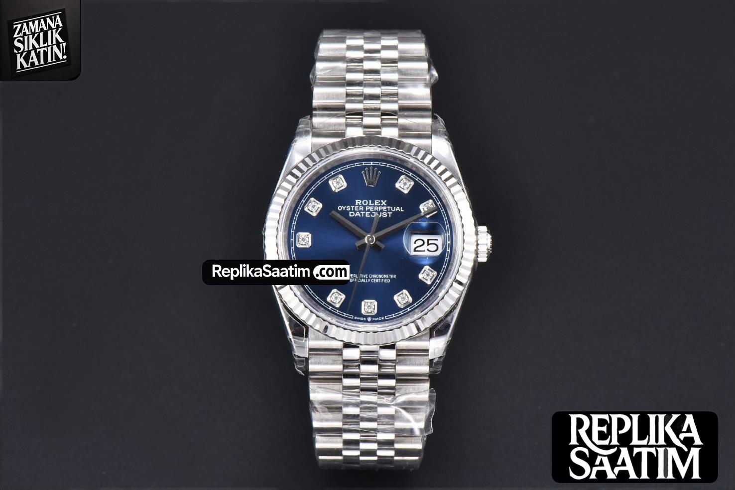 DateJust 36MM 904L VSF Blue Dial Diamond Marker Jubilee VS3235 -02