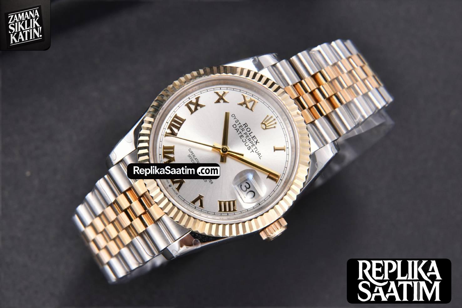DateJust 36MM 904L YG/SS GMF Fluted Bezel Silver Dial Roma Marker Jubilee Bracelet VR3285 -02