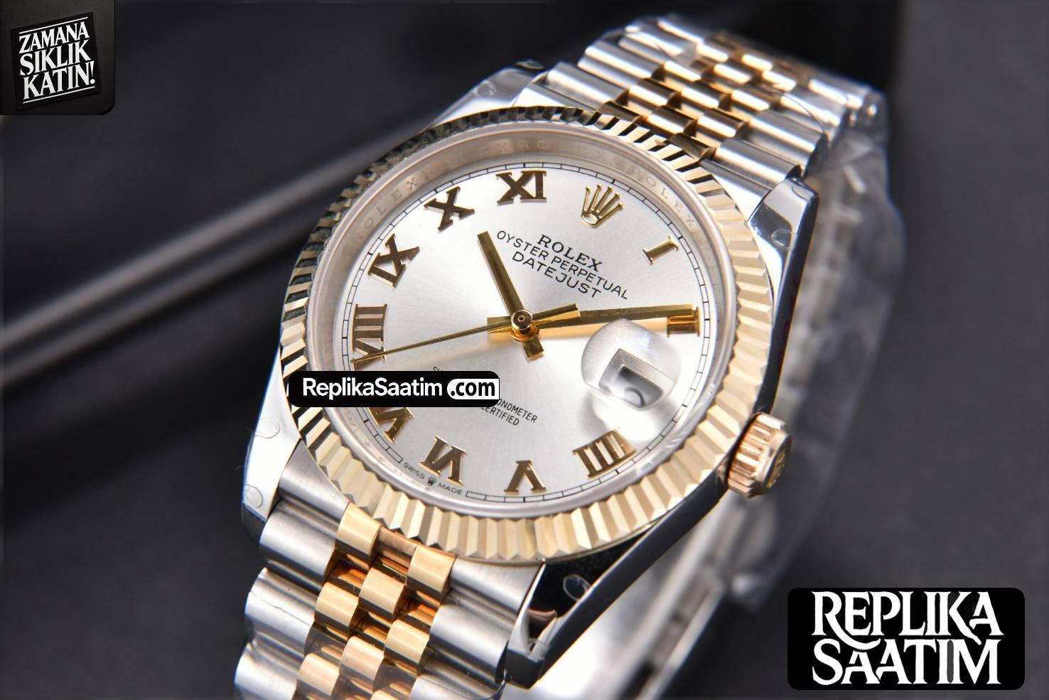 DateJust 36MM 904L YG/SS GMF Fluted Bezel Silver Dial Roma Marker Jubilee Bracelet VR3285 -03