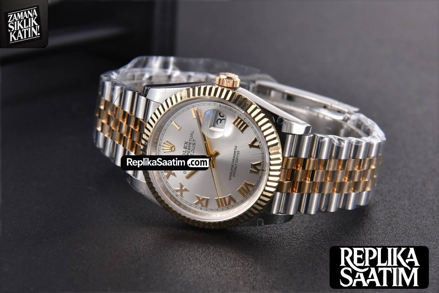 DateJust 36MM 904L YG/SS GMF Fluted Bezel Silver Dial Roma Marker Jubilee Bracelet VR3285 -14