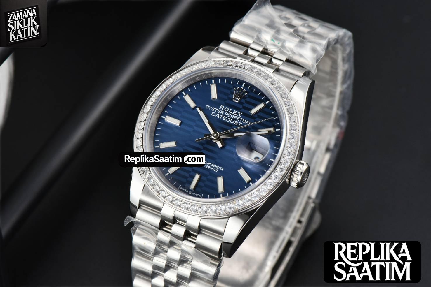 DateJust 36mm BPF Diamond Blue Motif Dial Jubilee Bracelet A2824 -03