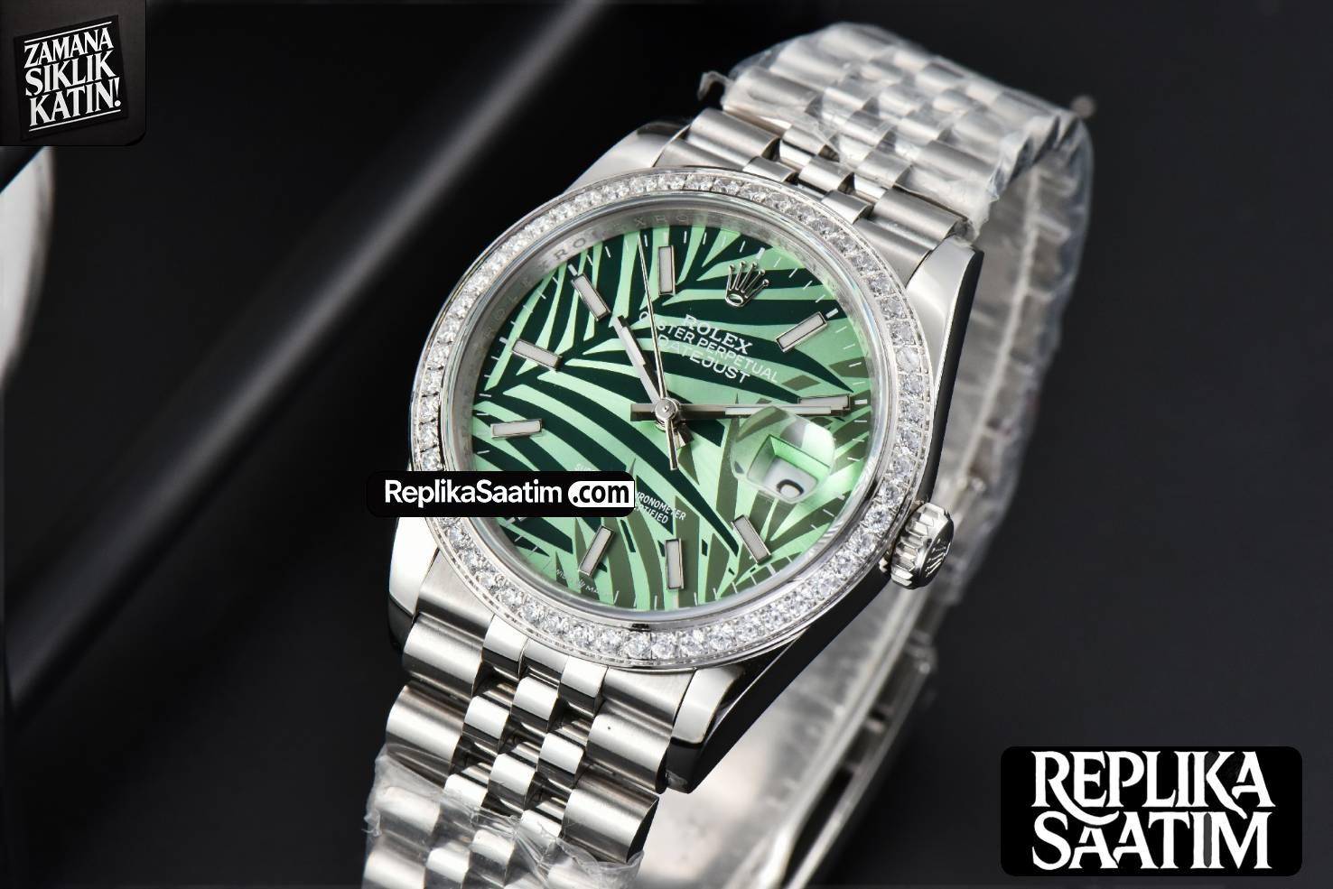 DateJust 36mm BPF Diamond Green Plam Dial Jubilee Bracelet A2824 -03