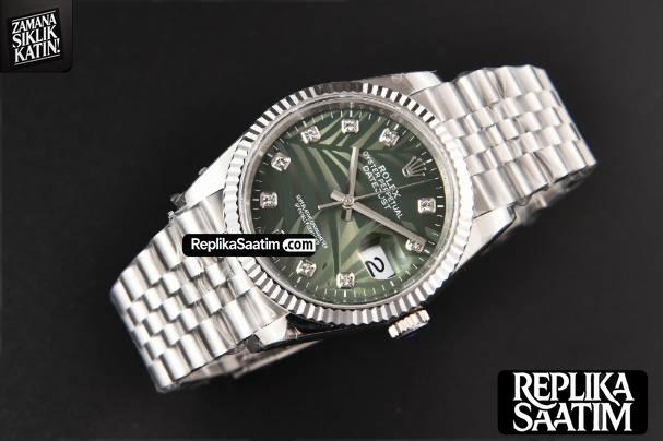 DateJust 36MM BPF Fluted Green Plam Dial Diamond Marker Jubilee Bracelet 2824 -14