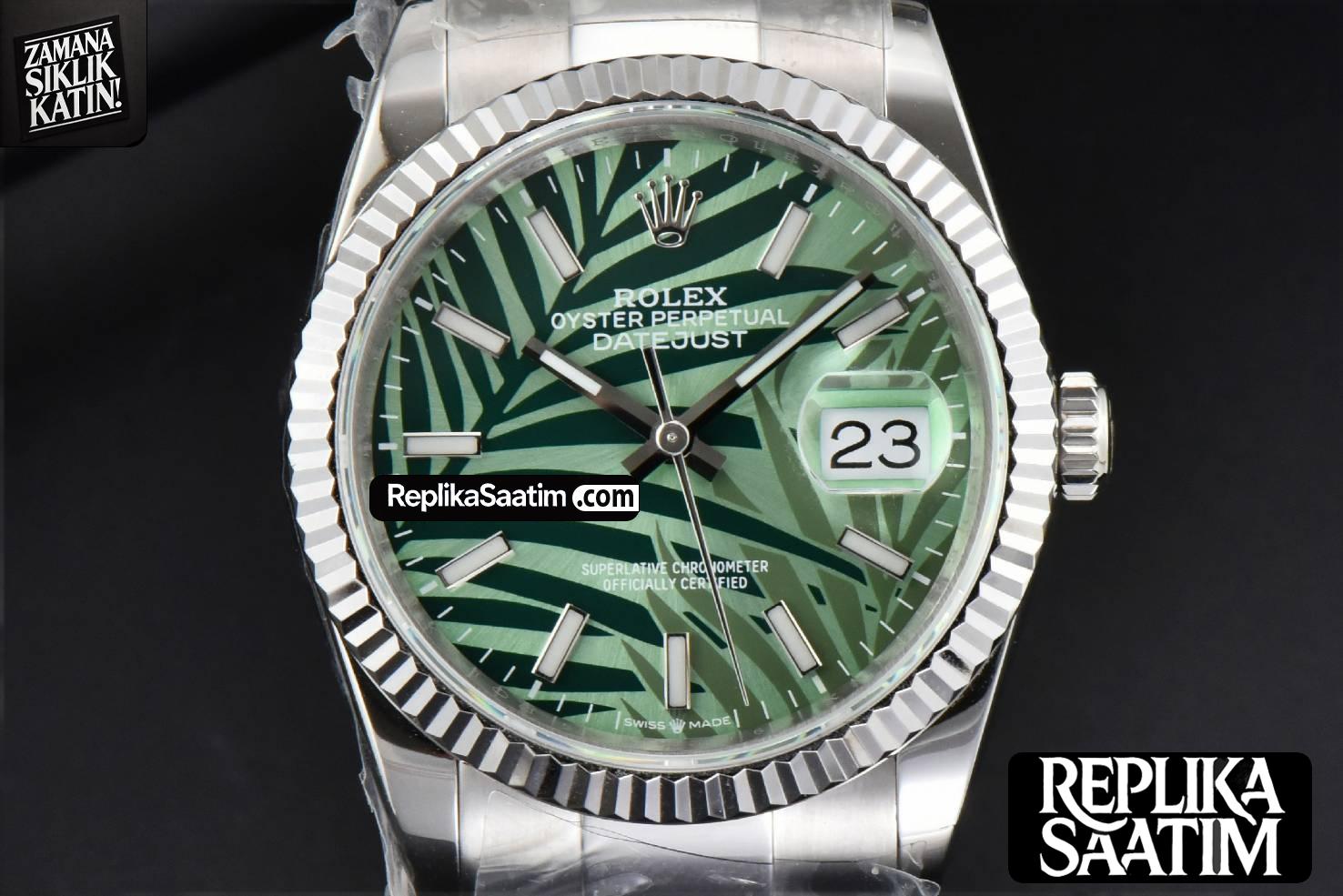 DateJust 36MM BPF Green Plam Dial Oyster Bracelet A2824 -01