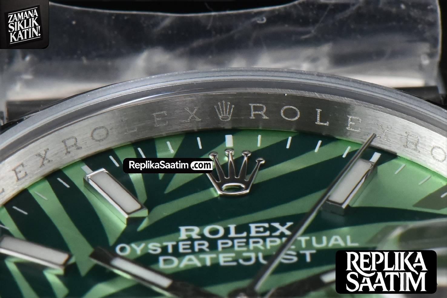 DateJust 36mm BPF Smooth Bezel Green Plam Dial Jubilee Bracelet A2824 -12