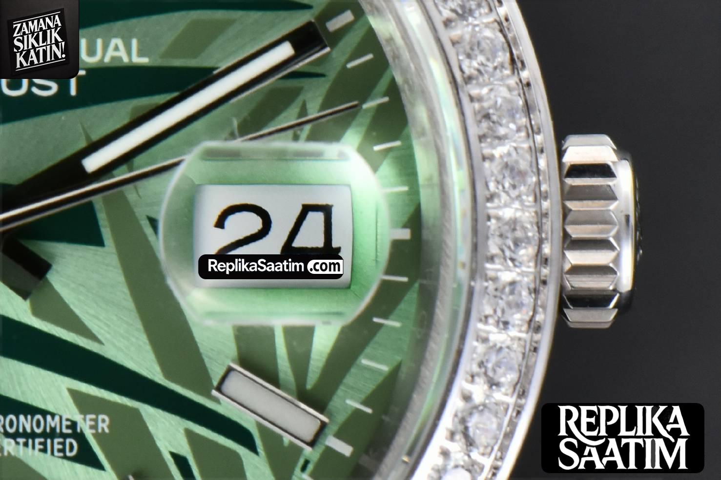 DateJust 36MM Diamond BPF Green Plam Dial Oyster Bracelet A2824 -08