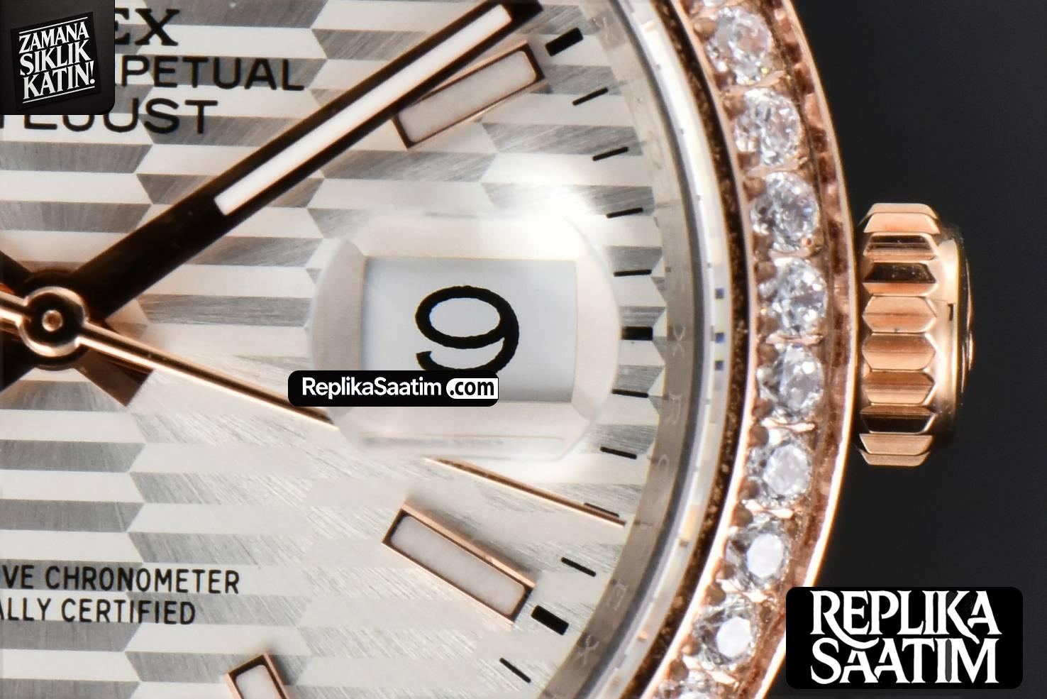 DateJust 36MM RG/SS BPF Diamodn Bezel Silver Motif Dial Oyster Bracelet A2824 -09