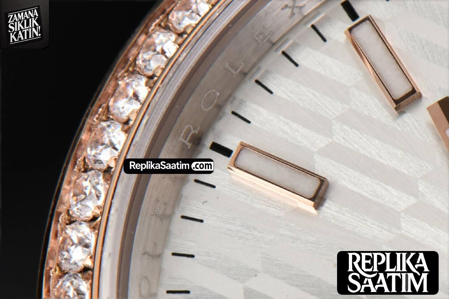 DateJust 36MM RG/SS BPF Diamond Bezel Silver Motif Dial Jubilee Bracelet A2824 -05