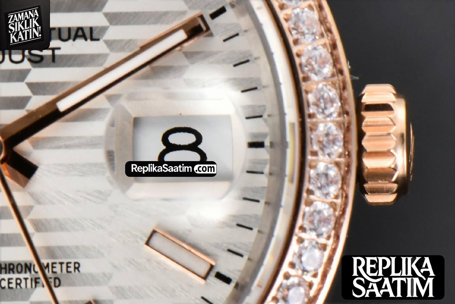 DateJust 36MM RG/SS BPF Diamond Bezel Silver Motif Dial Jubilee Bracelet A2824 -08