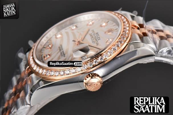 DateJust 36MM RG/SS BPF Diamond Silver Plam Dial Diamond Marker Jubilee Bracelet 2824 -09