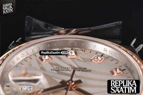 DateJust 36MM RG/SS BPF Diamond Silver Plam Dial Diamond Marker Jubilee Bracelet 2824 -12