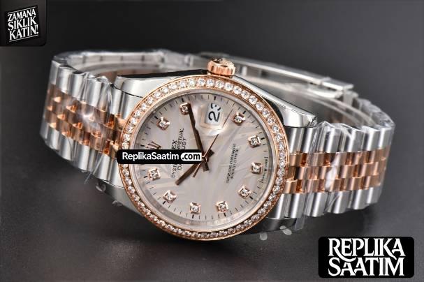 DateJust 36MM RG/SS BPF Diamond Silver Plam Dial Diamond Marker Jubilee Bracelet 2824 -14