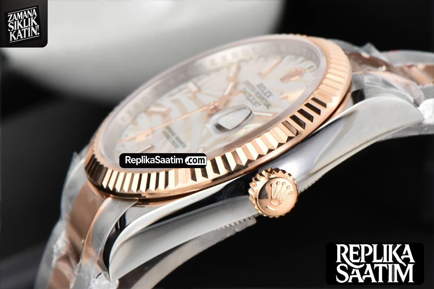 DateJust 36MM RG/SS BPF Fluted Bezel Silver Plam Dial Oyster Bracelet A2824 -10