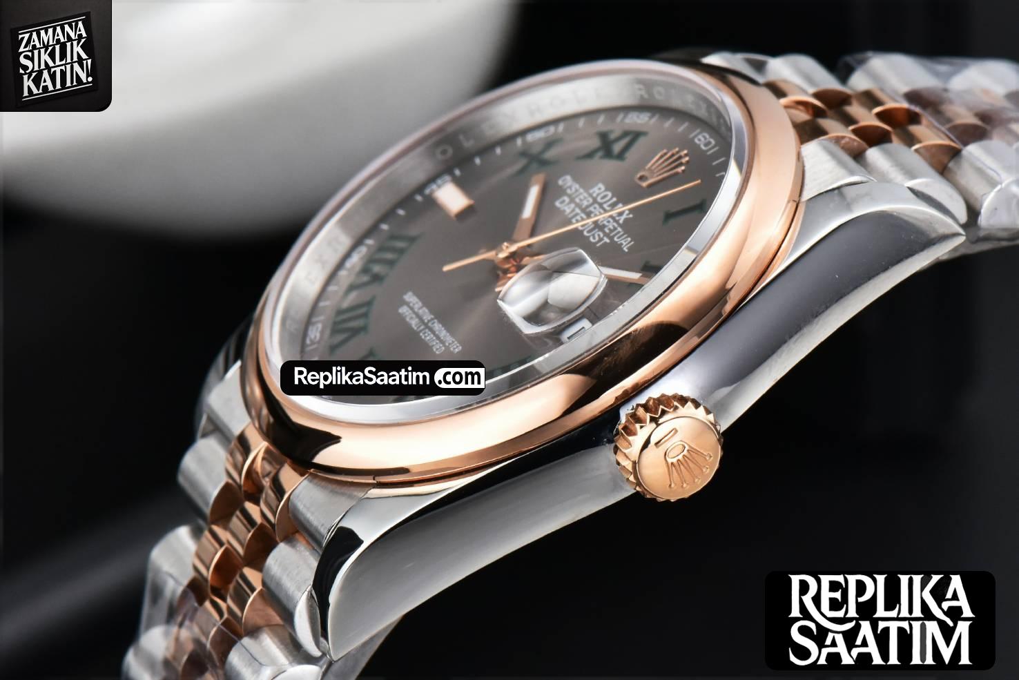 DateJust 36MM RG/SS BPF Smooth Bezel Gray Wimbledon Dial Jubilee Bracelet A2824 -09