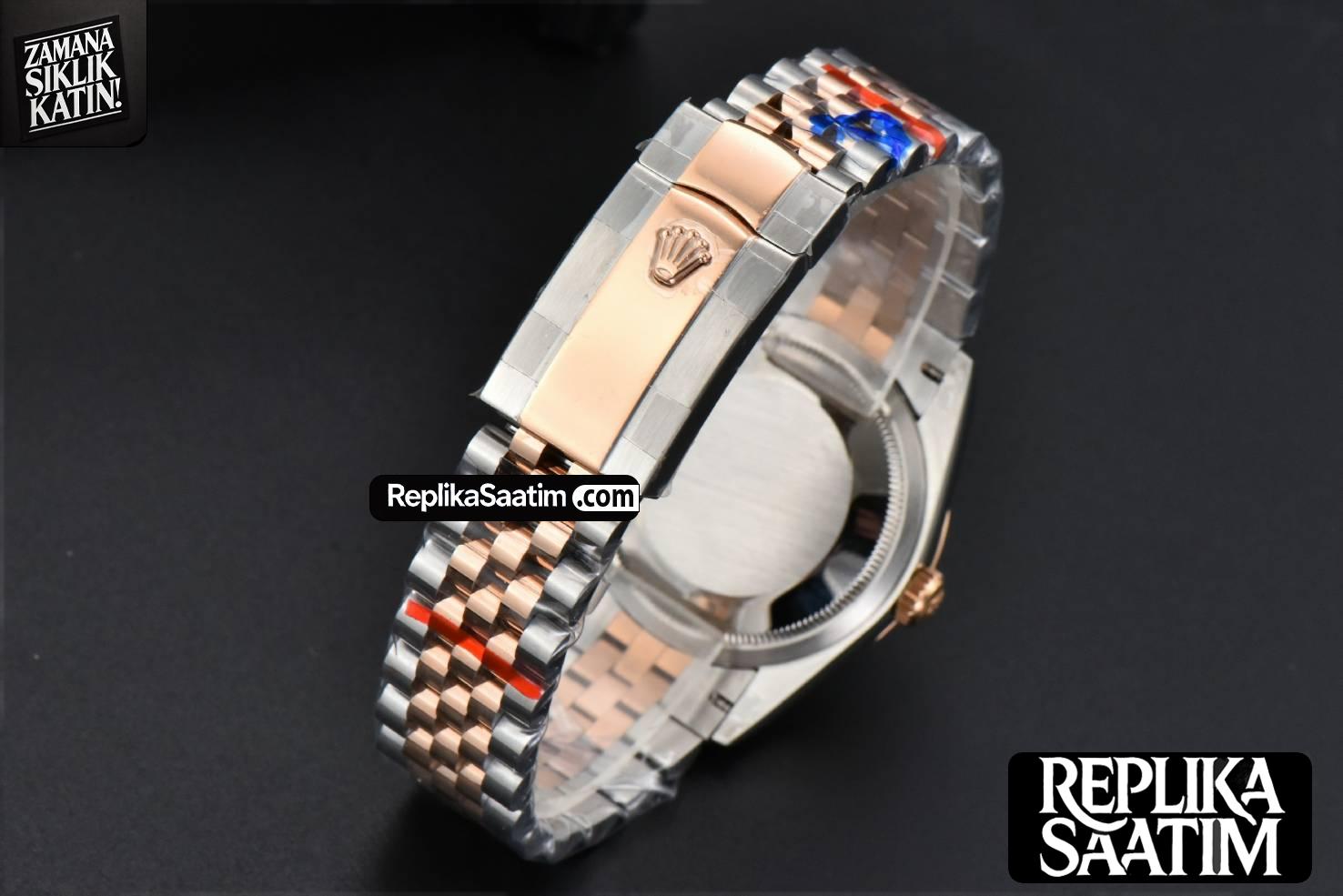 DateJust 36MM RG/SS BPF Smooth Bezel Gray Wimbledon Dial Jubilee Bracelet A2824 -25