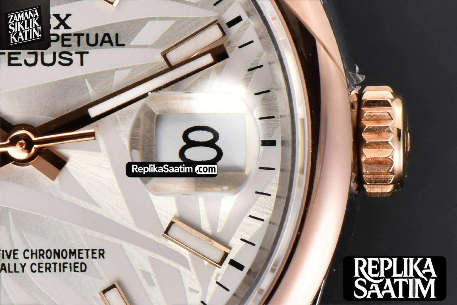 DateJust 36MM RG/SS BPF Smooth Bezel Silver Plam Dial Jubilee Bracelet A2824 -08