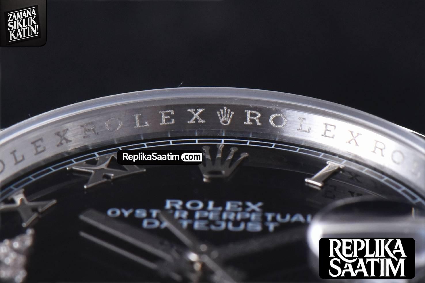 DateJust 36mm SS EWF Black Dial Diamond Roma Marker Diamond Bezel Oyster Bracelet A3235 -14