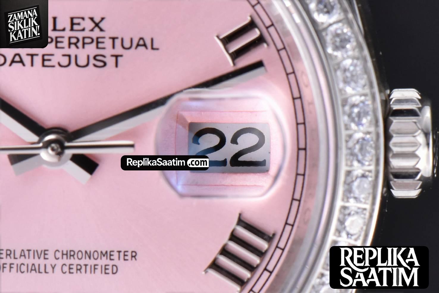 DateJust 36mm SS EWF Pink Dial Diamond Roma Marker Diamond Bezel Oyster Bracelet A3235 -09
