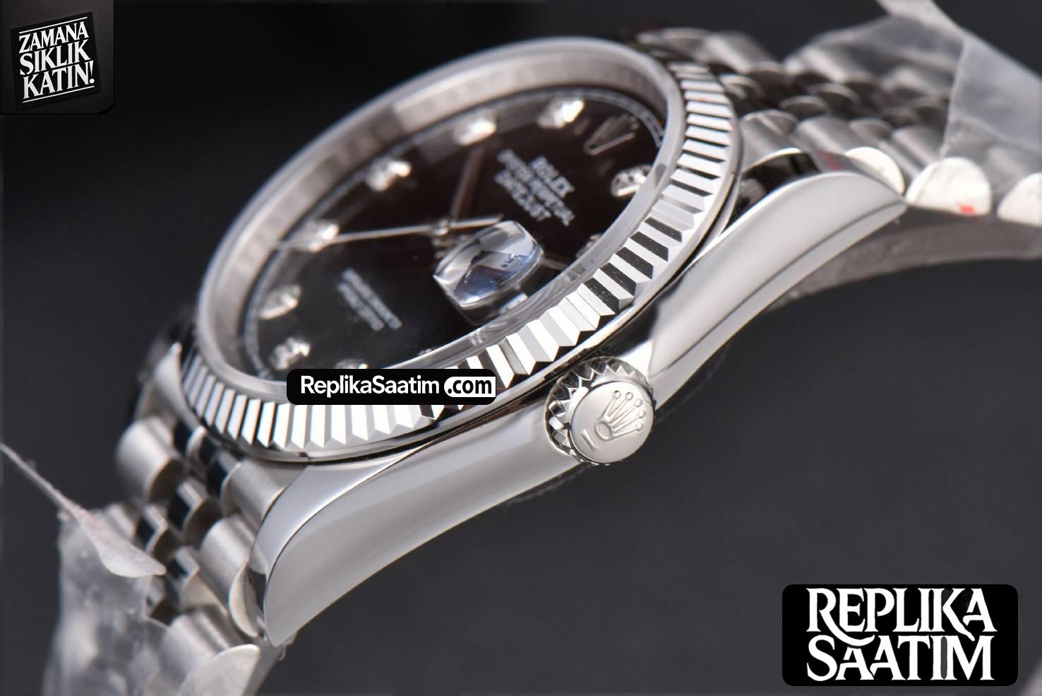 DateJust 36mm SS GMF Black Dial Diamond Marker Jubilee Bracelet VR3235 -04