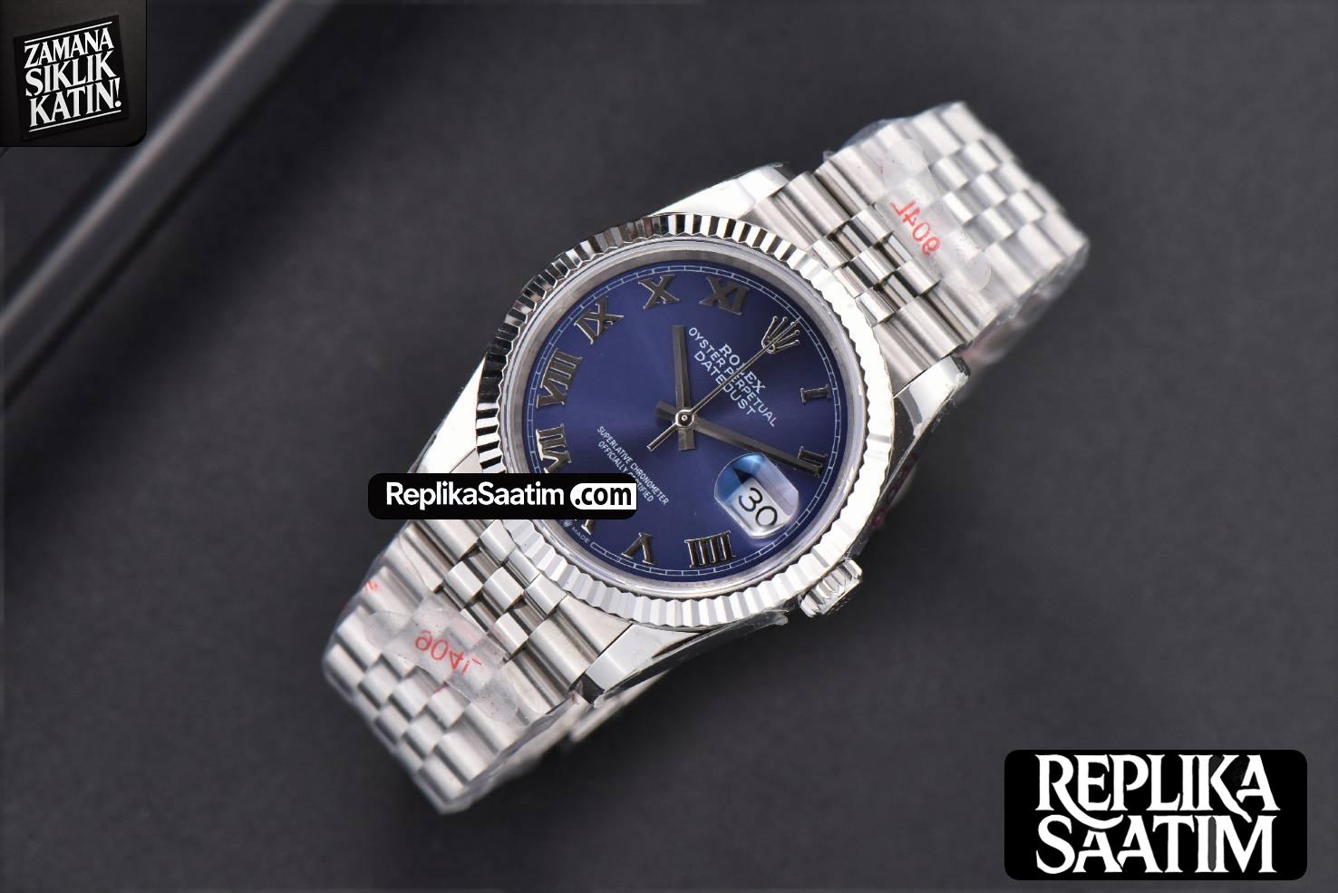 DateJust 36mm SS GMF Blue Dial Roma Marker Jubilee Bracelet VR3235 -02