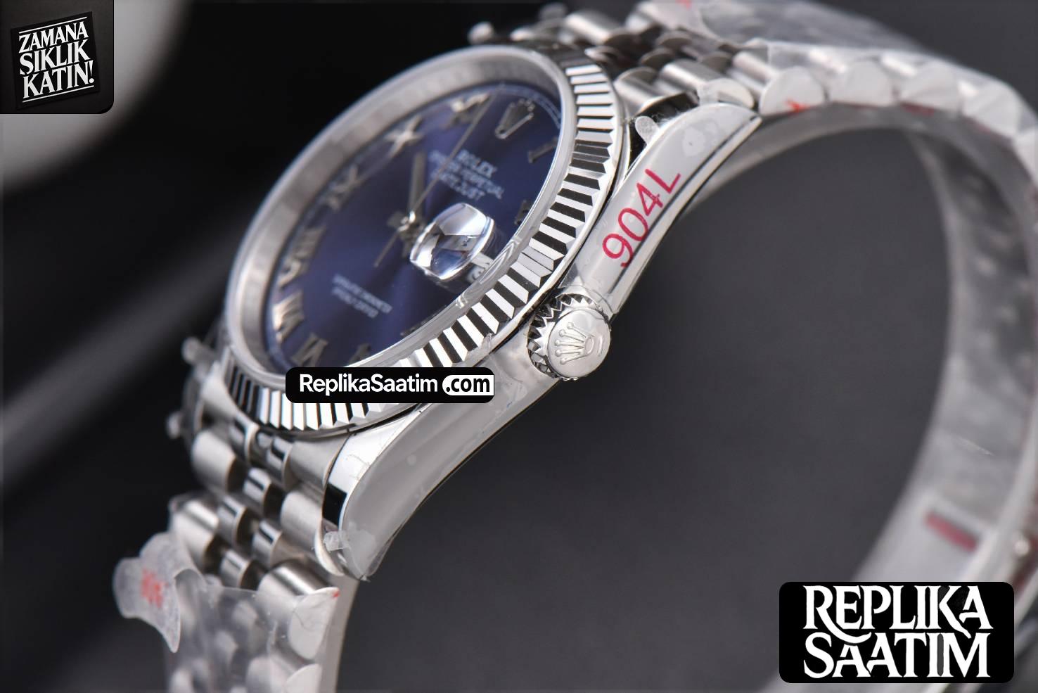 DateJust 36mm SS GMF Blue Dial Roma Marker Jubilee Bracelet VR3235 -10