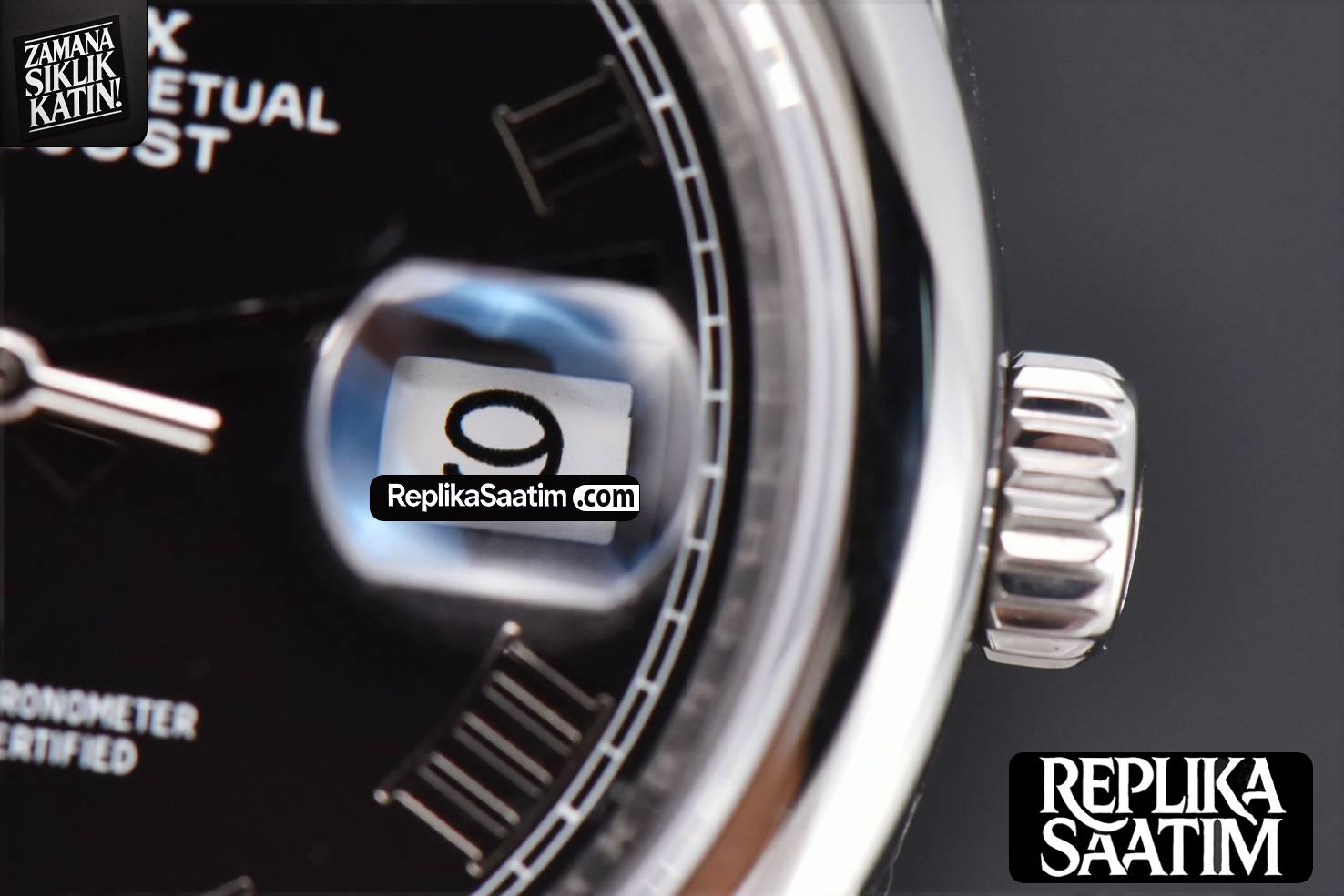 DateJust 36mm SS GMF Smooth Bezel Black Dial Roma Marker Jubilee Bracelet VR3235 -08