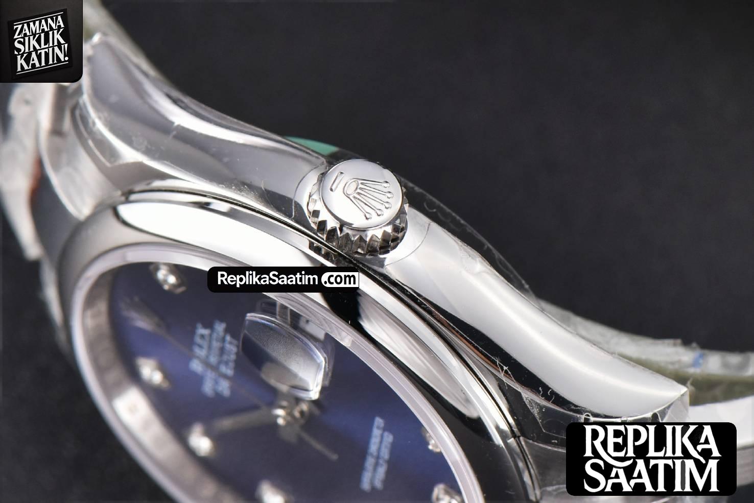 DateJust 36mm SS GMF Smooth Bezel Blue Dial Diamond Marker Oyster Bracelet VR3235 -12