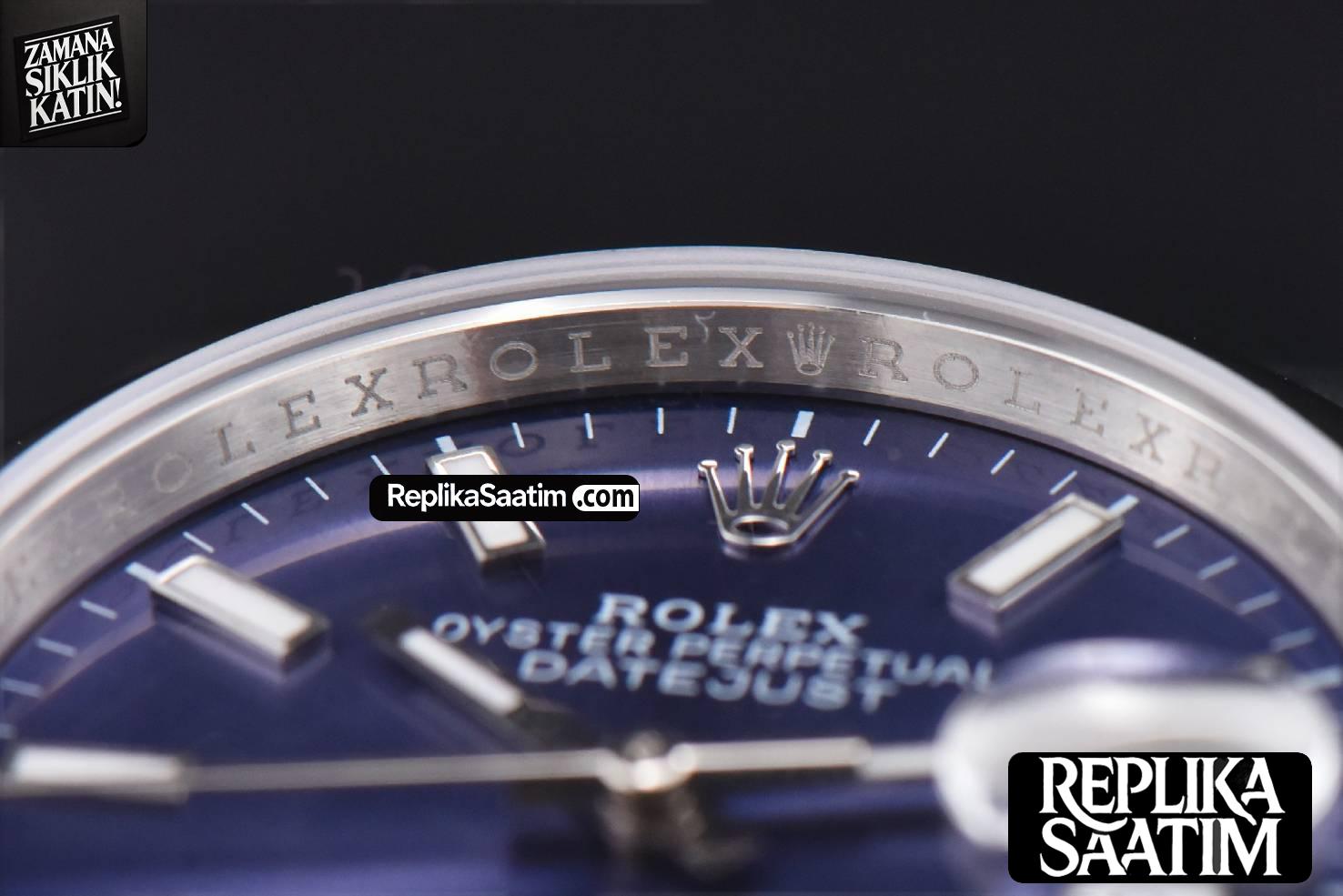DateJust 36mm SS GMF Smooth Bezel Blue Dial Stick Marker Jubilee Bracelet VR3235 -10