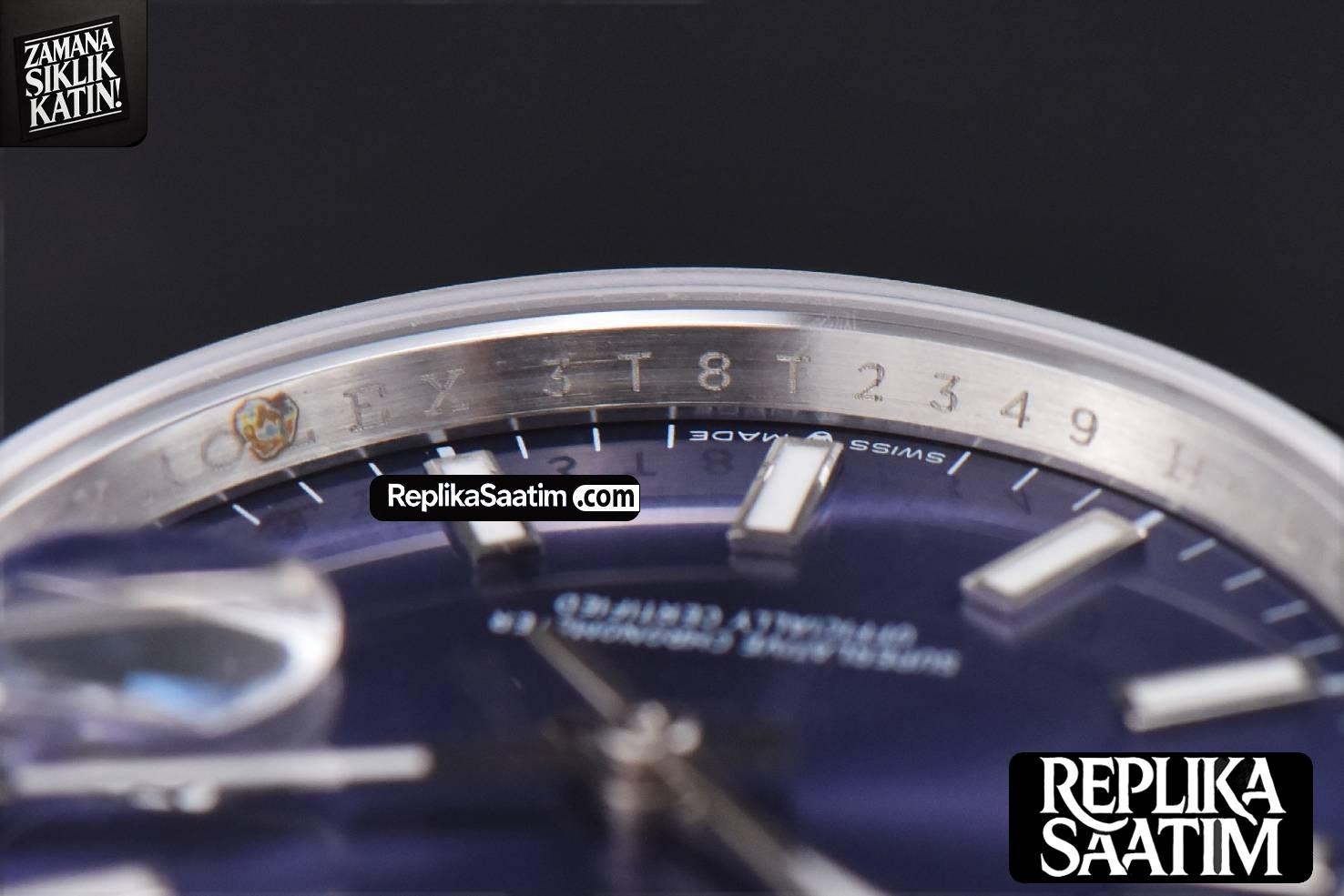 DateJust 36mm SS GMF Smooth Bezel Blue Dial Stick Marker Jubilee Bracelet VR3235 -11