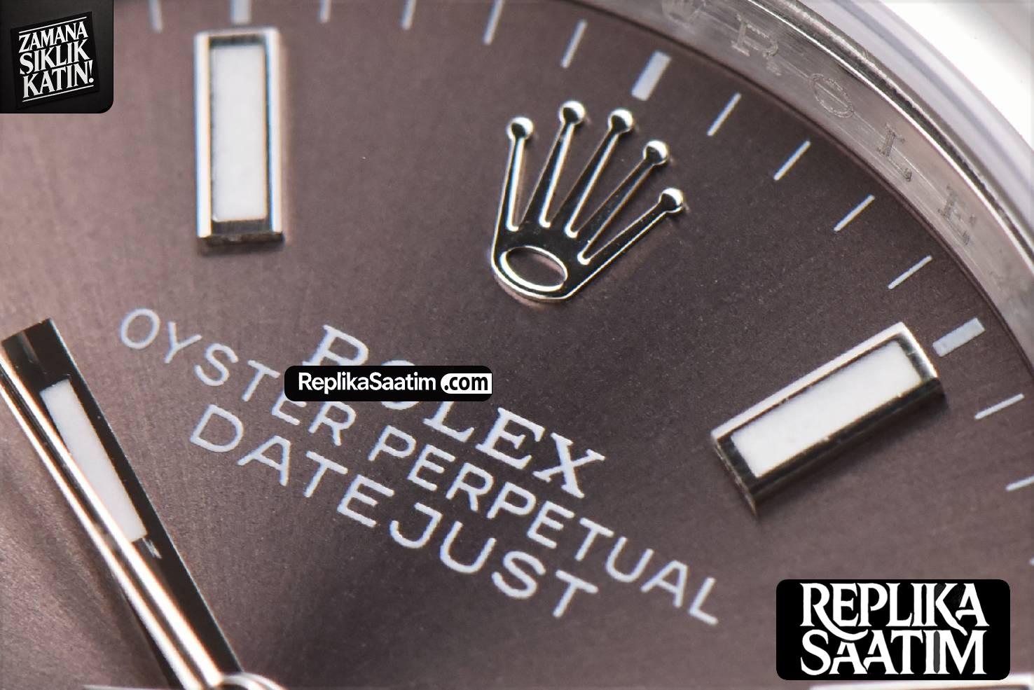 DateJust 36mm SS GMF Smooth Bezel Gray Dial Stick Marker Jubilee Bracelet VR3235 -03