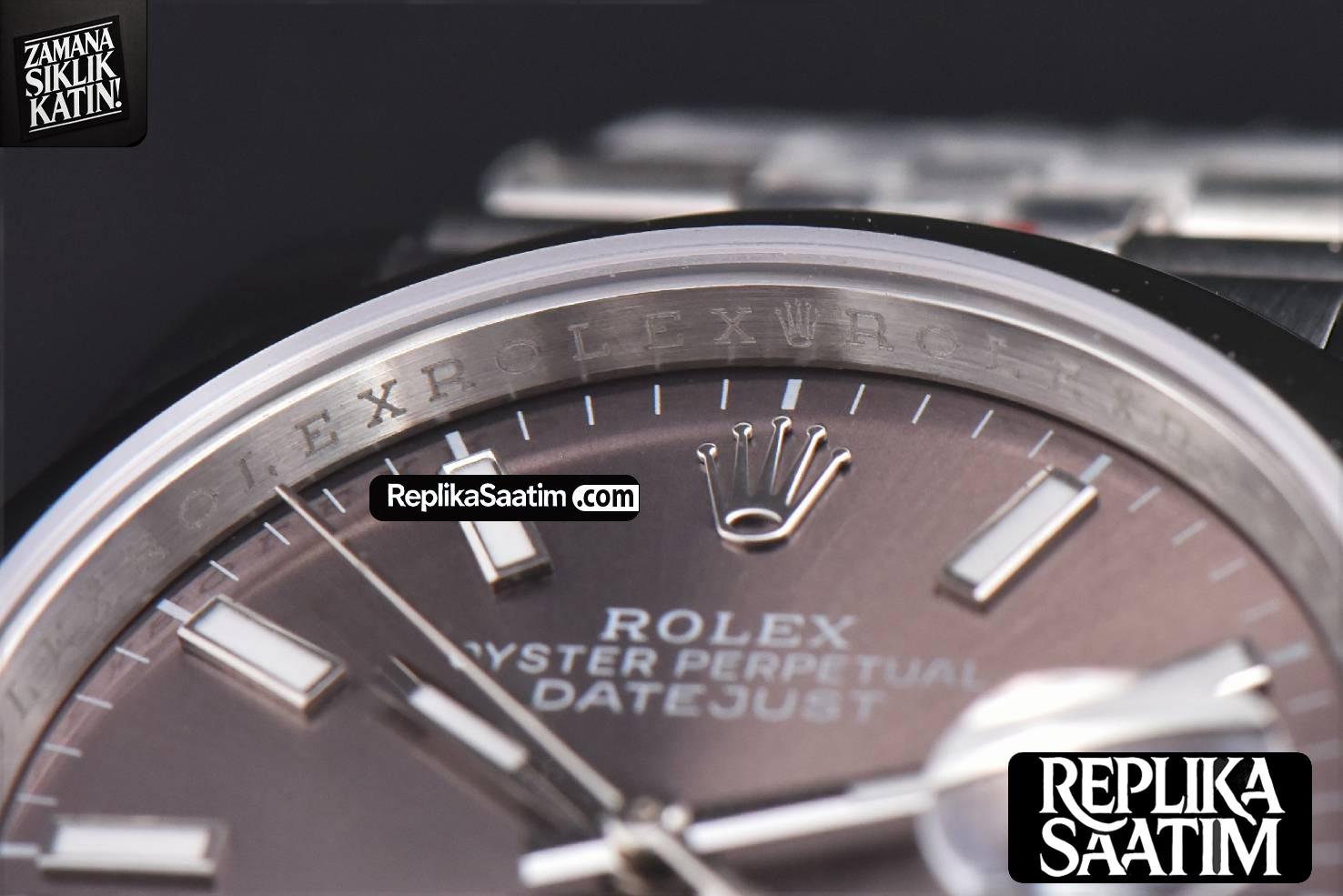 DateJust 36mm SS GMF Smooth Bezel Gray Dial Stick Marker Jubilee Bracelet VR3235 -09