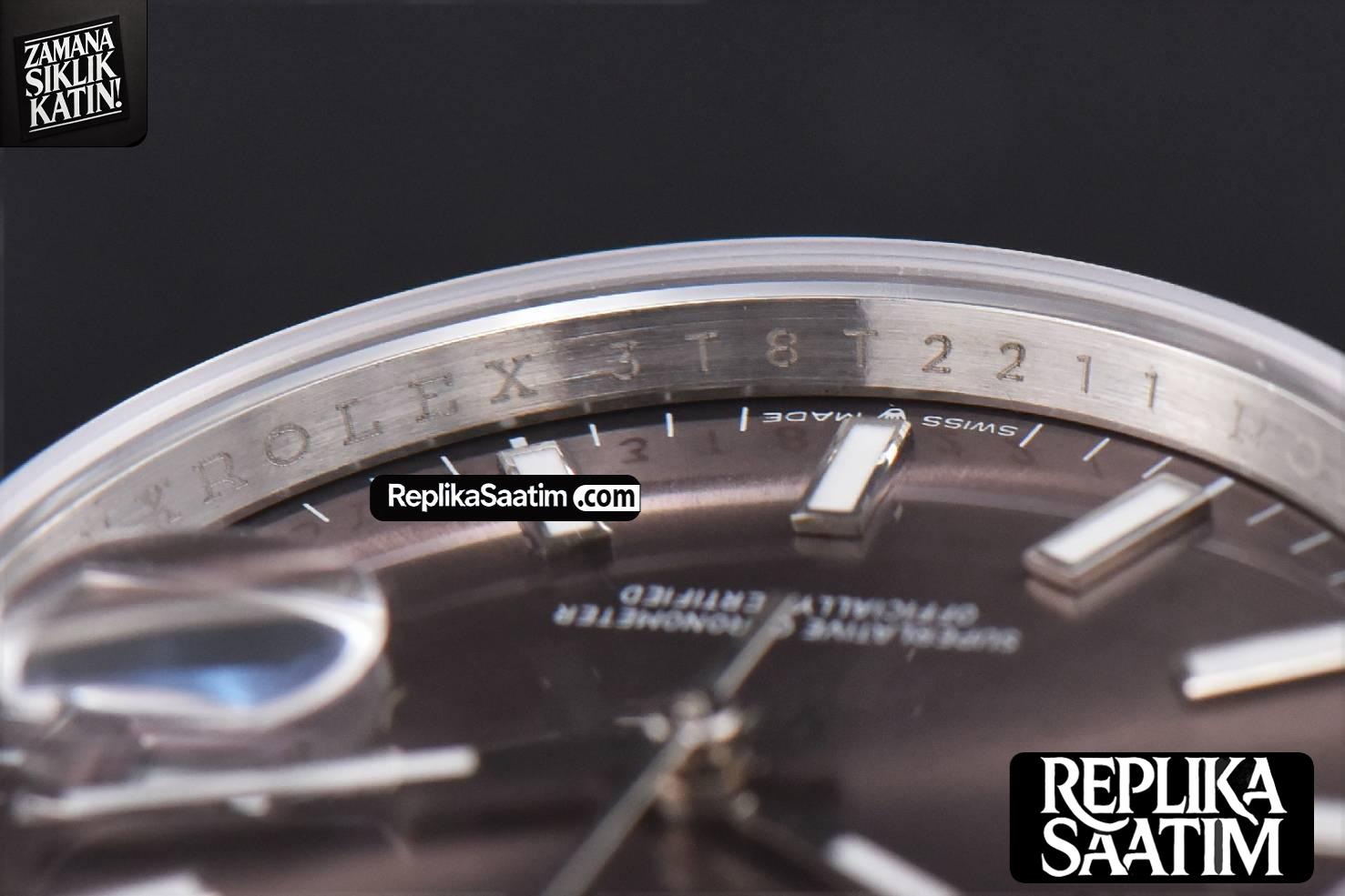DateJust 36mm SS GMF Smooth Bezel Gray Dial Stick Marker Jubilee Bracelet VR3235 -10