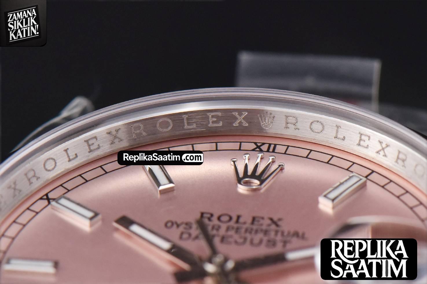 DateJust 36mm SS GMF Smooth Bezel Pink Dial Lume Marker Oyster Bracelet VR3235 -10