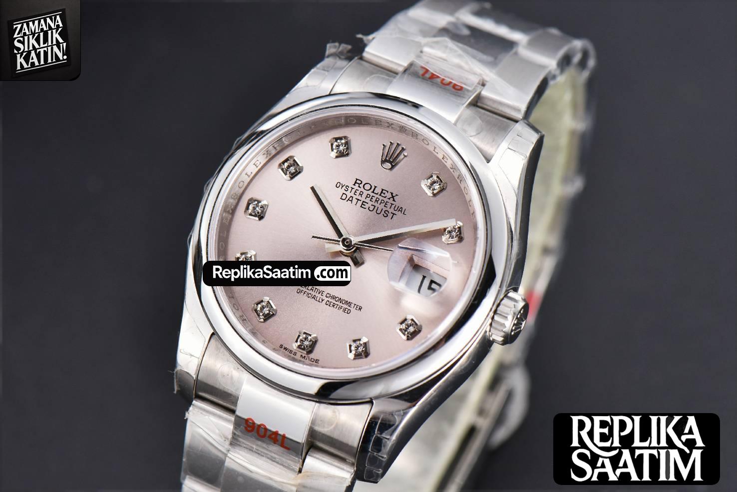 DateJust 36mm SS GMF Smooth Bezel Silver Dial Diamond Marker Oyster Bracelet VR3235 -02