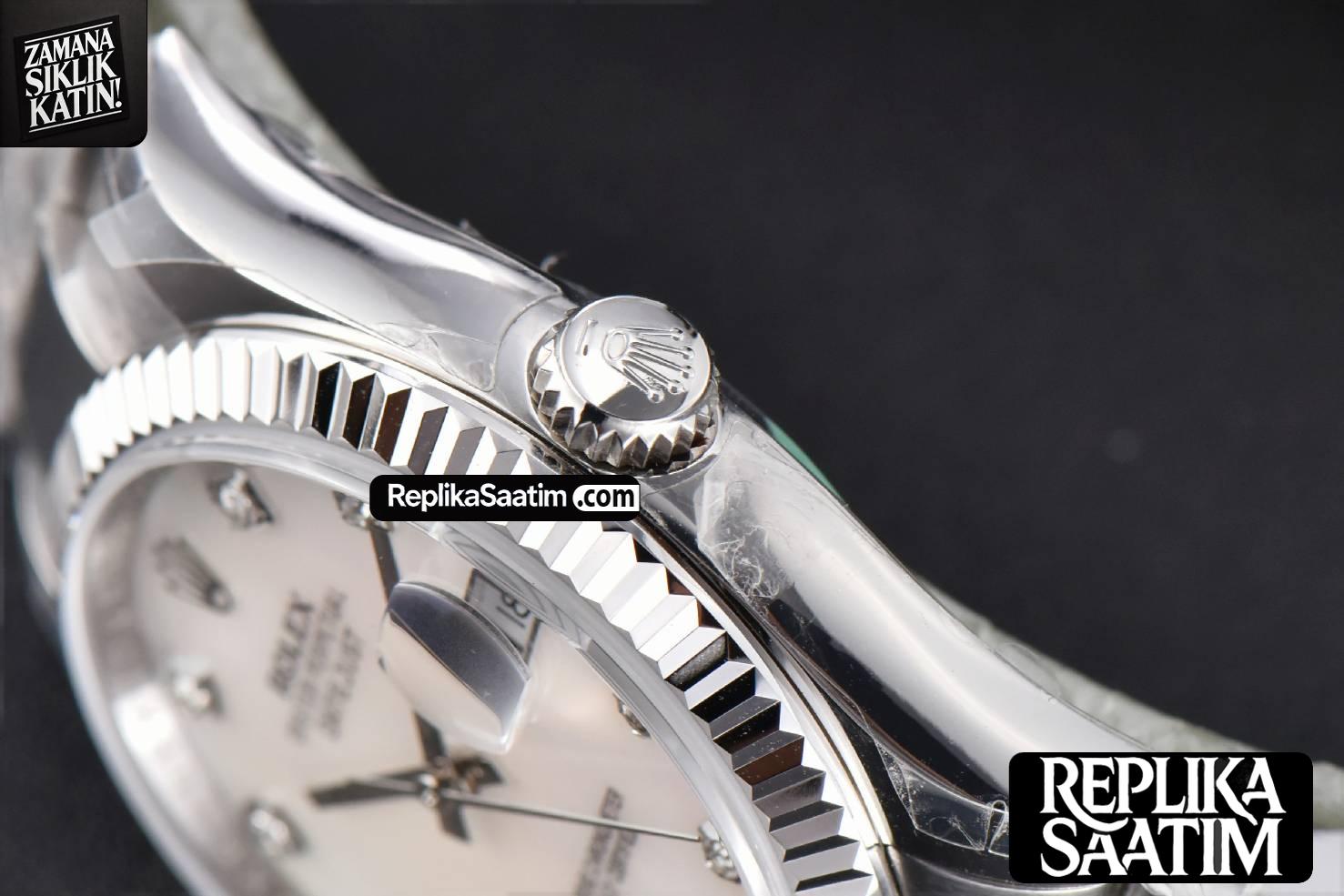 DateJust 36mm SS GMF Smooth Bezel White MOP Dial Diamond Marker Oyster Bracelet VR3235 -14