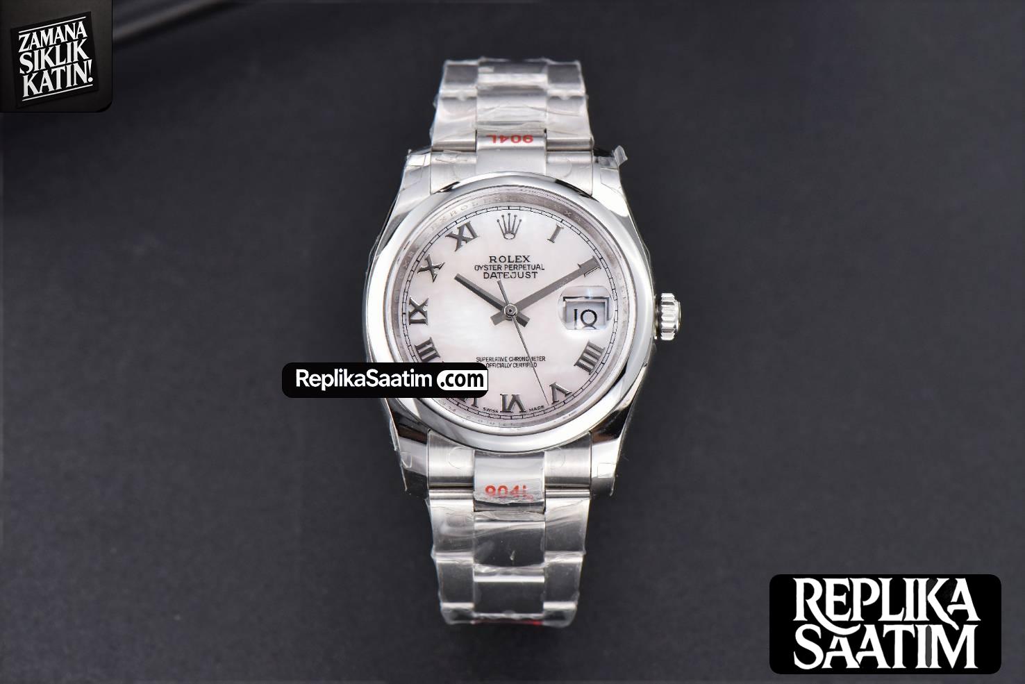 DateJust 36mm SS GMF Smooth Bezel White MOP Dial Roma Marker Oyster Bracelet VR3235 -01