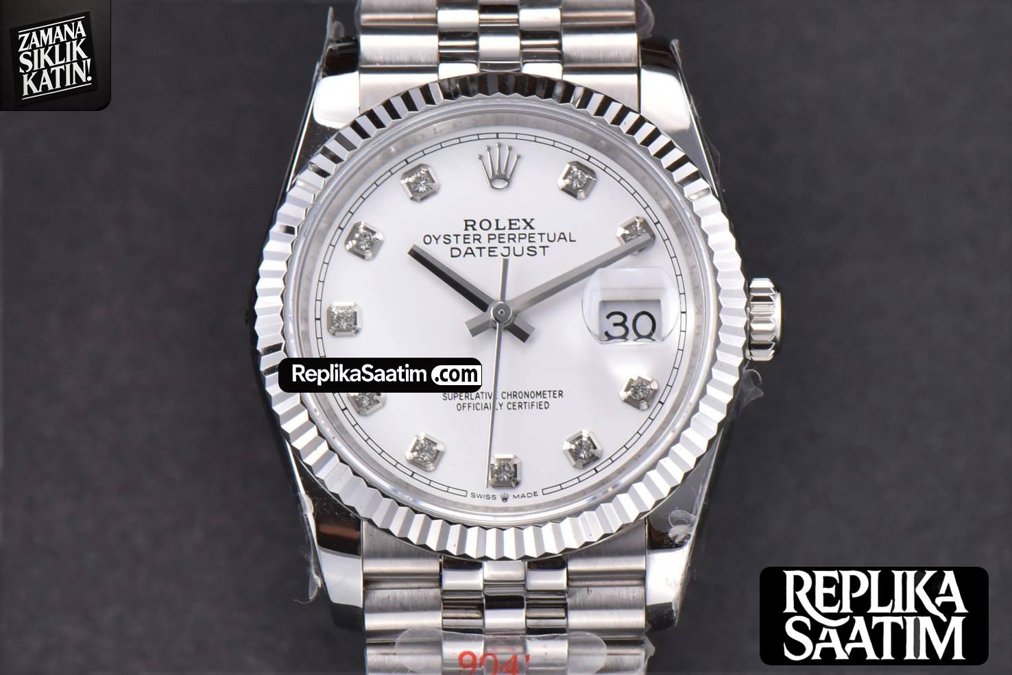 DateJust 36mm SS GMF White Dial Diamond Marker Jubilee Bracelet VR3235 -02