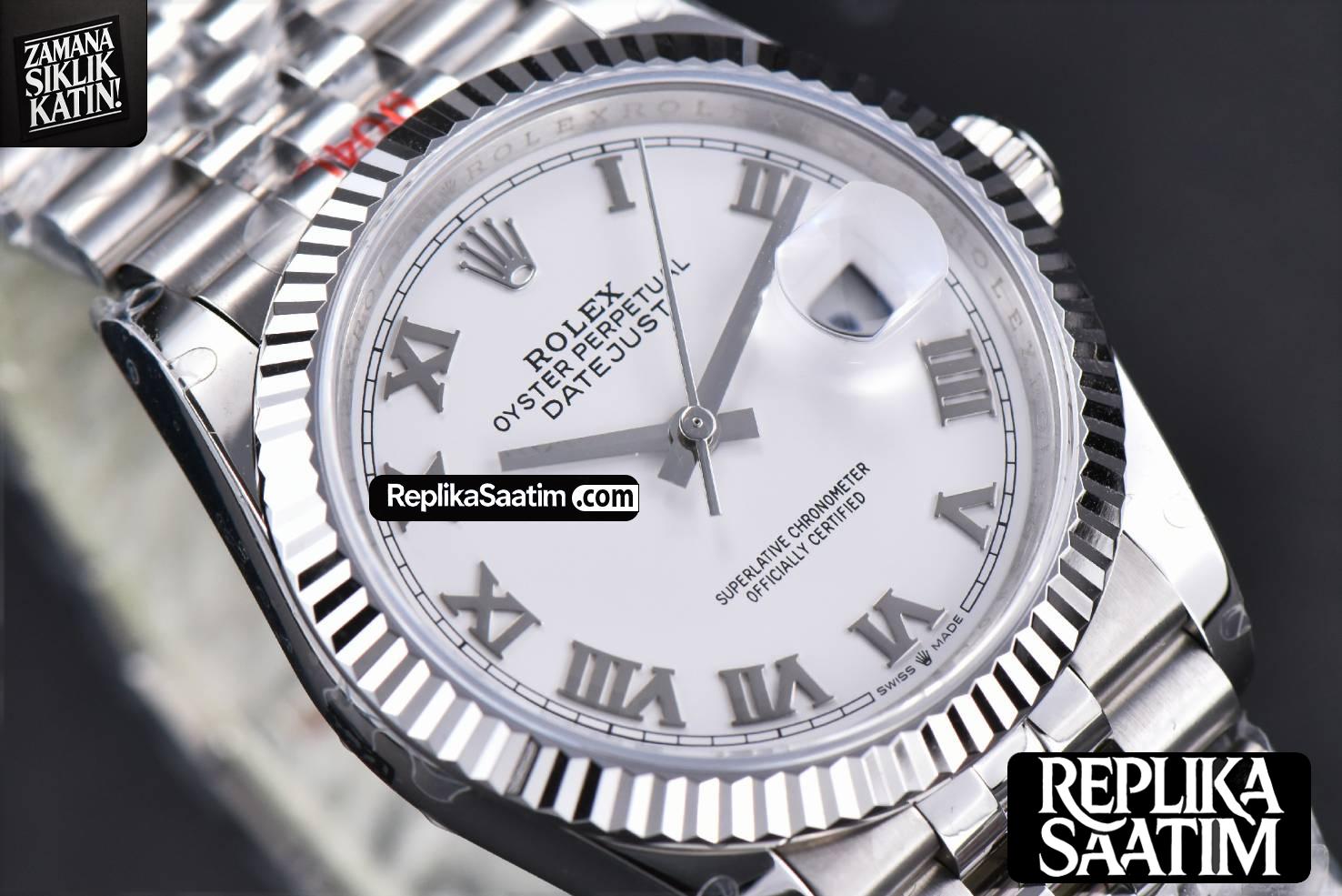 DateJust 36mm SS GMF White Dial Roma Marker Jubilee Bracelet VR3235 -04