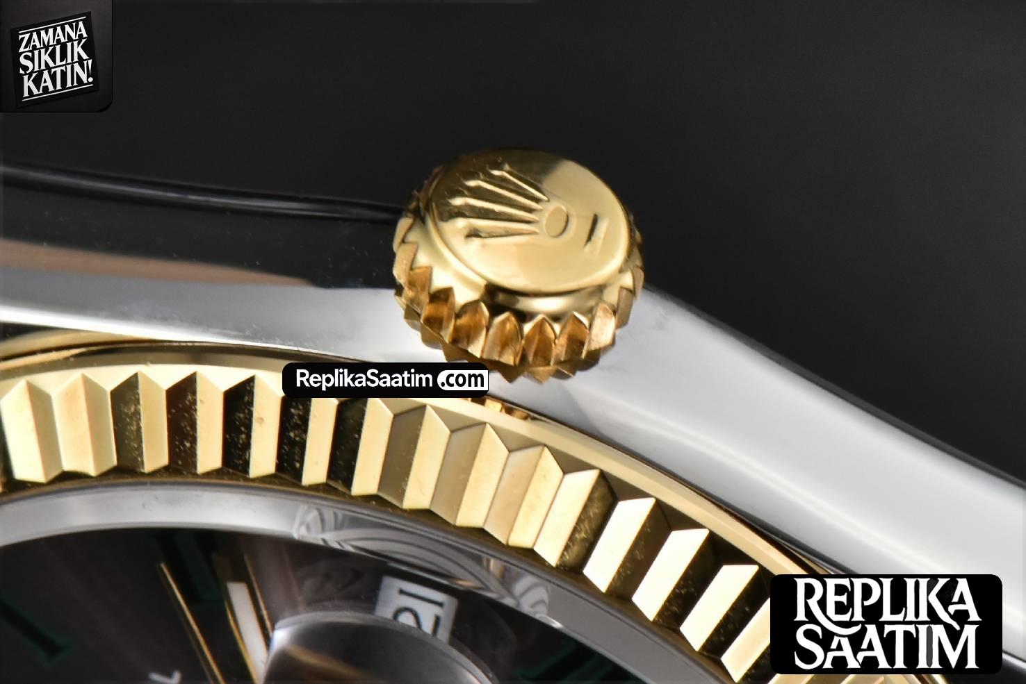 DateJust 36MM YG/SS BPF Wimbledon Gray Dial Green Roma Marker Jubilee Bracelet A2824 -16
