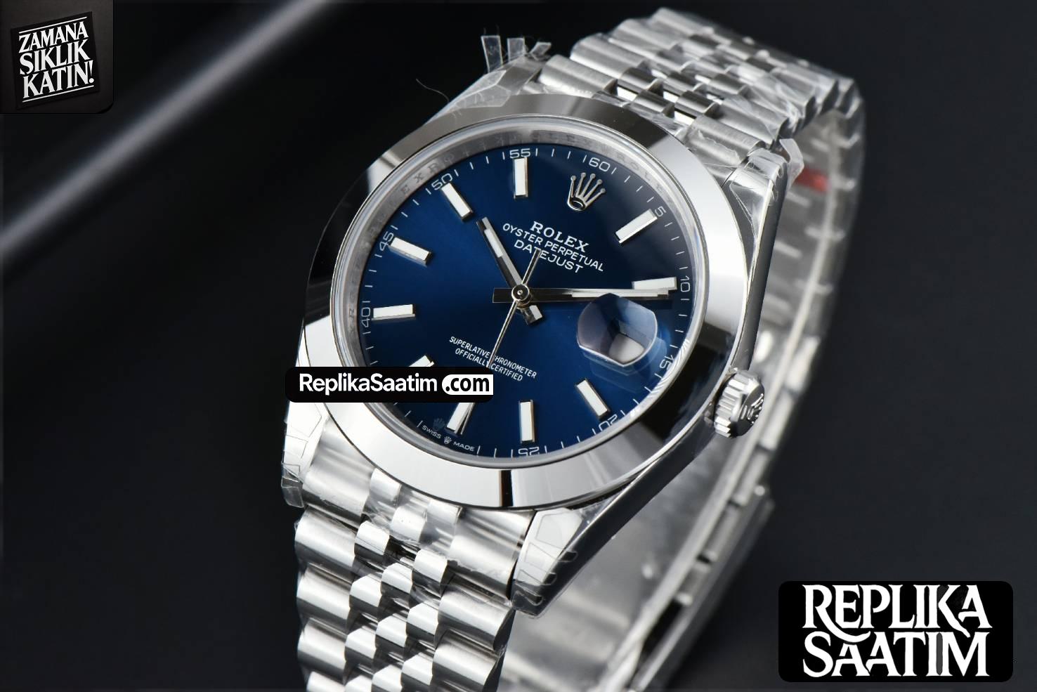 DateJust 41MM 126300 VSF Smooth Bezel Blue Dial Jubilee Bracelet VS3235 -03