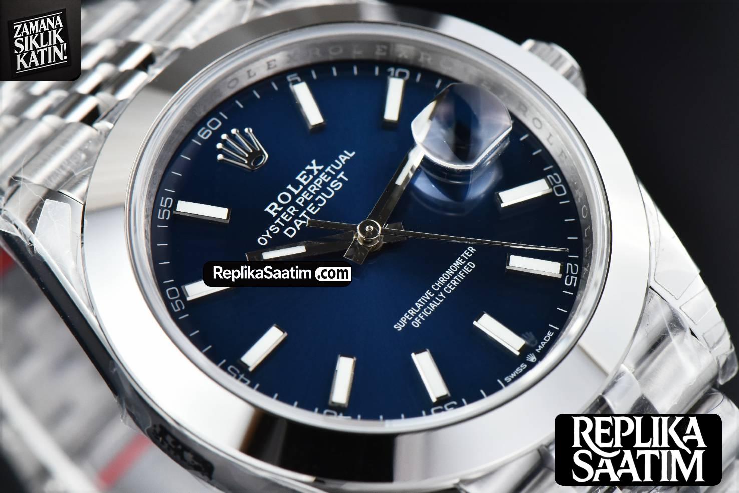 DateJust 41MM 126300 VSF Smooth Bezel Blue Dial Jubilee Bracelet VS3235 -09