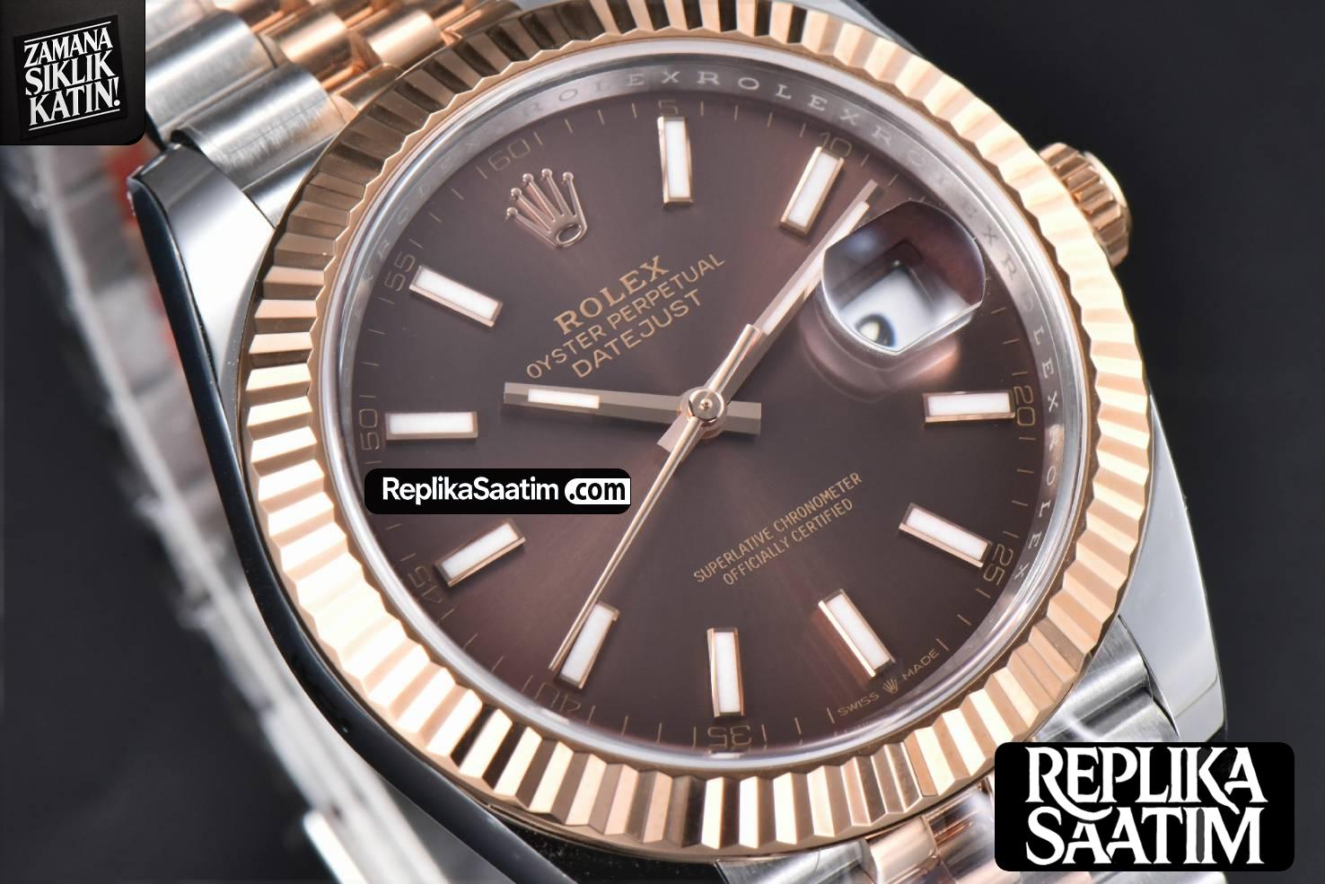 DateJust 41mm 126331 Clean CF RG/SS Chocolate Dial Jubilee Bracelet VR3235 -13