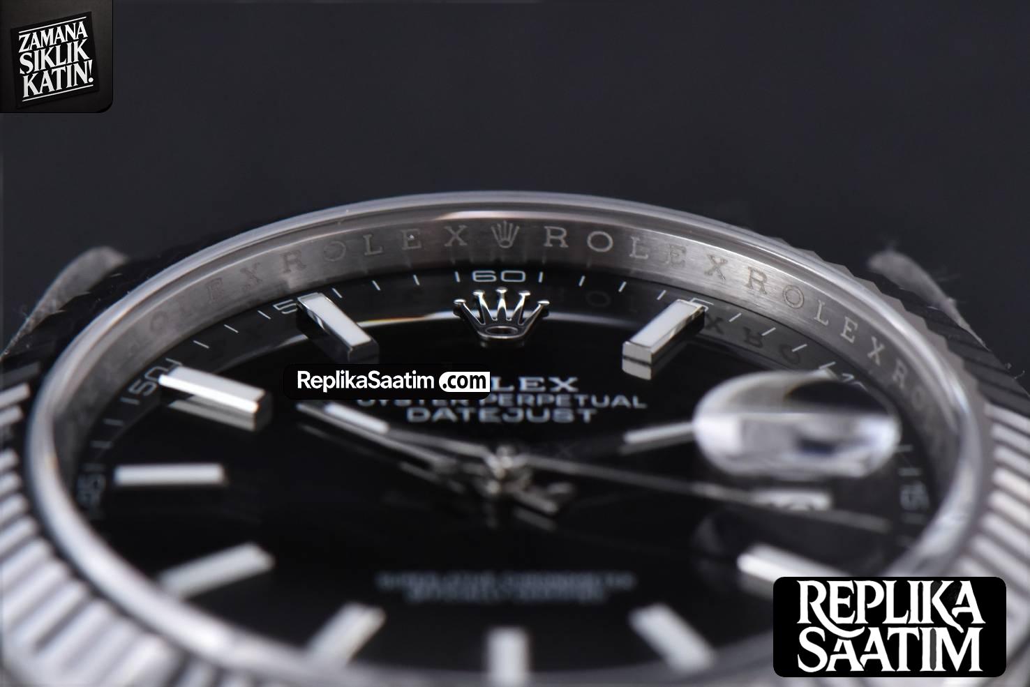 DateJust 41mm 126334 904 SS ARF Black Dial Sticks Markers on Jubilee Bracelet VR3235 -12