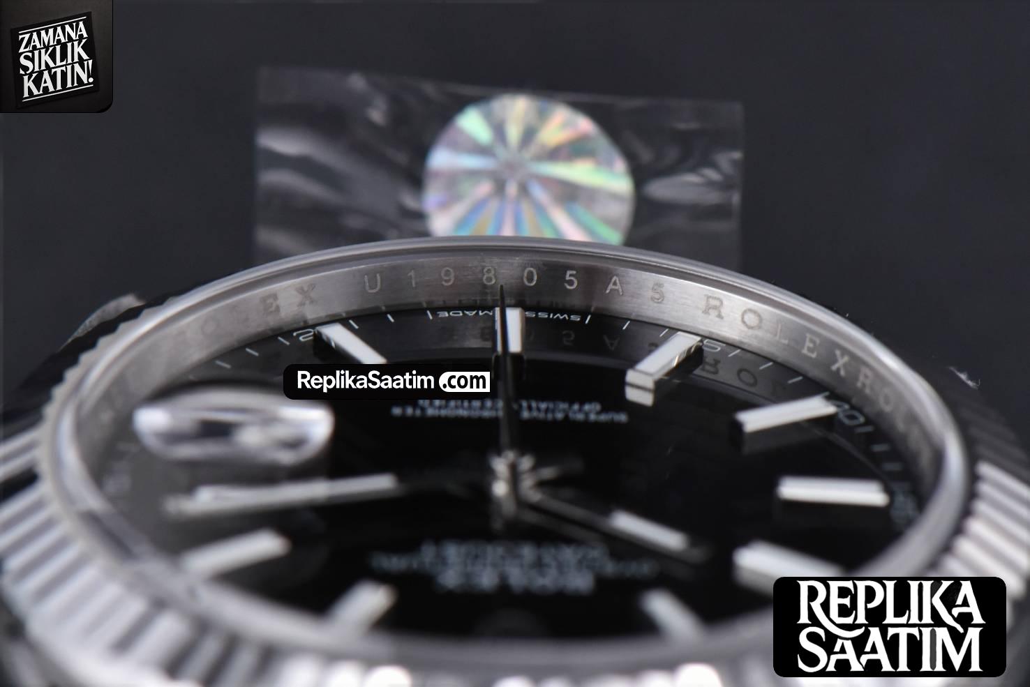 DateJust 41mm 126334 904 SS ARF Black Dial Sticks Markers on Jubilee Bracelet VR3235 -13