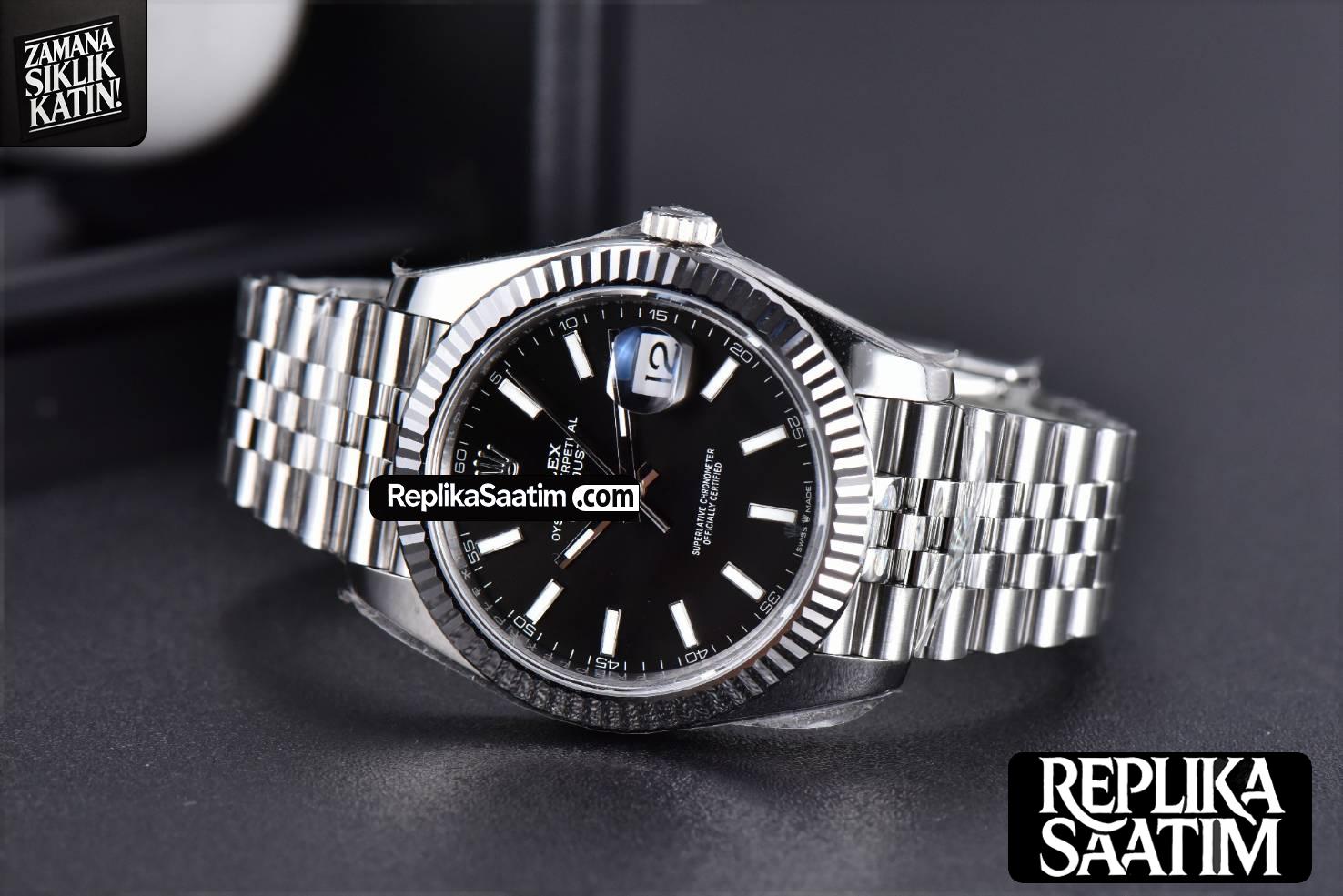 DateJust 41mm 126334 904 SS ARF Black Dial Sticks Markers on Jubilee Bracelet VR3235 -15