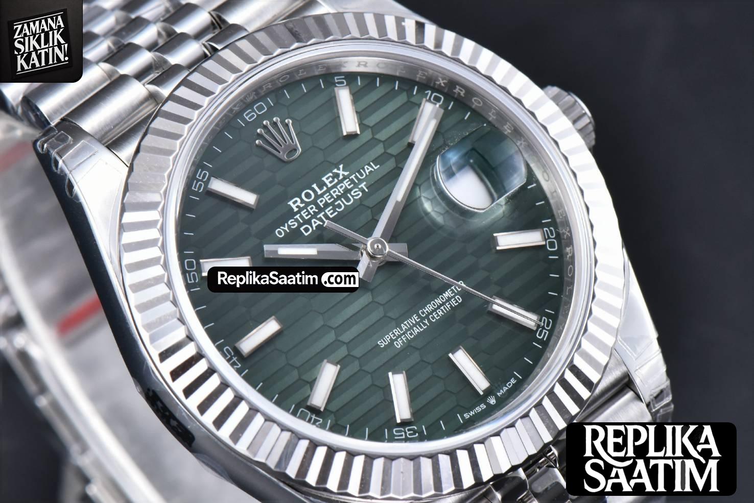 DateJust 41MM 126334 904L VSF Green Motif Dial Jubilee Bracelet VS3235 -12