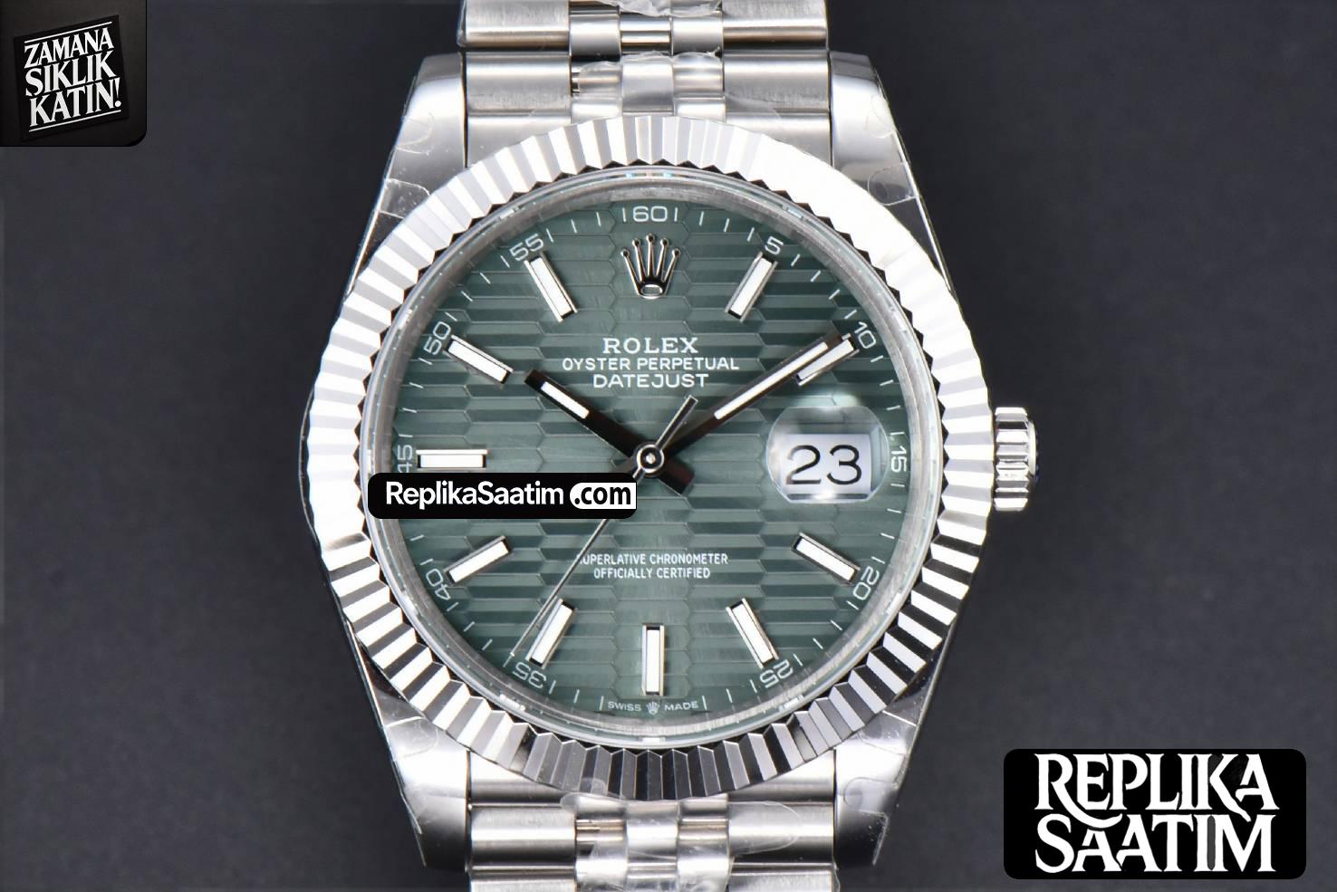 DateJust 41MM 126334 BPF Mint Green Motif Dial Jubilee Bracelet A2824 -01